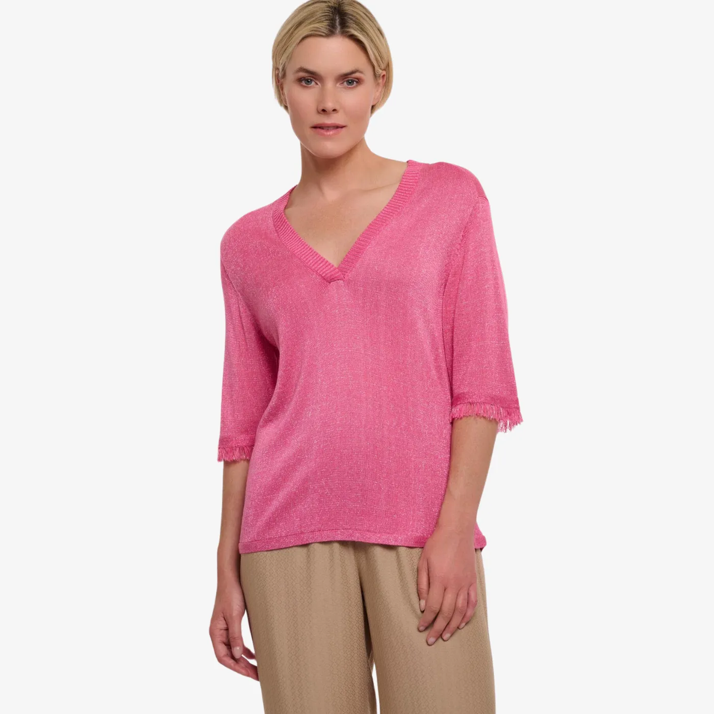 Rino & Pelle Ita V-Neck Top | Pink