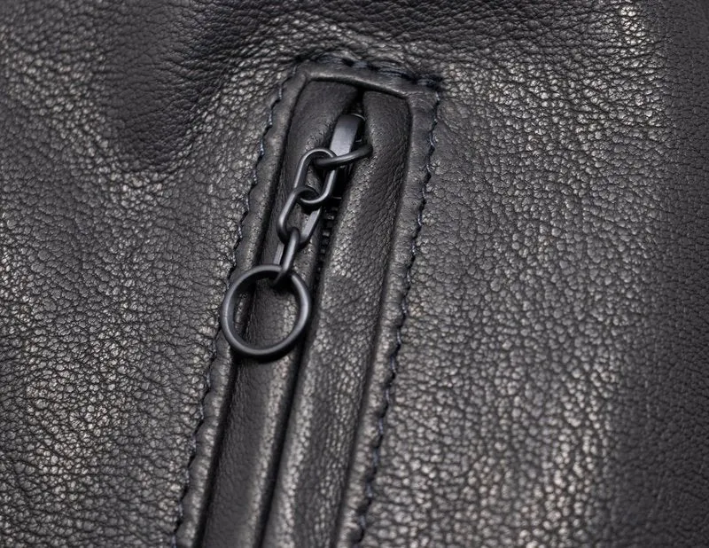 Schott P234 Men's Vegetable Tanned Lambskin Cafe Racer Jacket - Black
