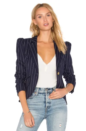 SMYTHE POUF SLEEVE ONE BUTTON FITTED BLAZER