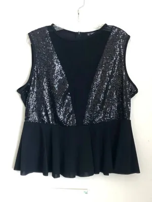 Sparkling deep V neck bedazzled top