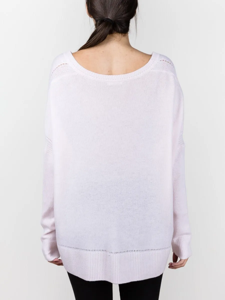 square v-neck sweater - pink