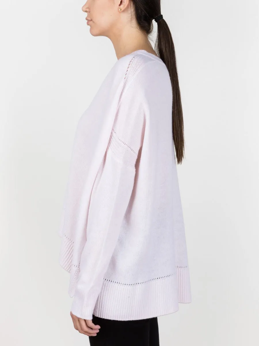 square v-neck sweater - pink