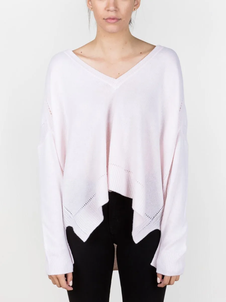 square v-neck sweater - pink