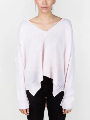 square v-neck sweater - pink