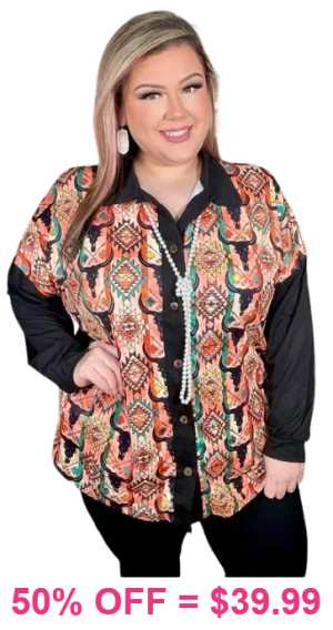 Steer & Tribal button up top
