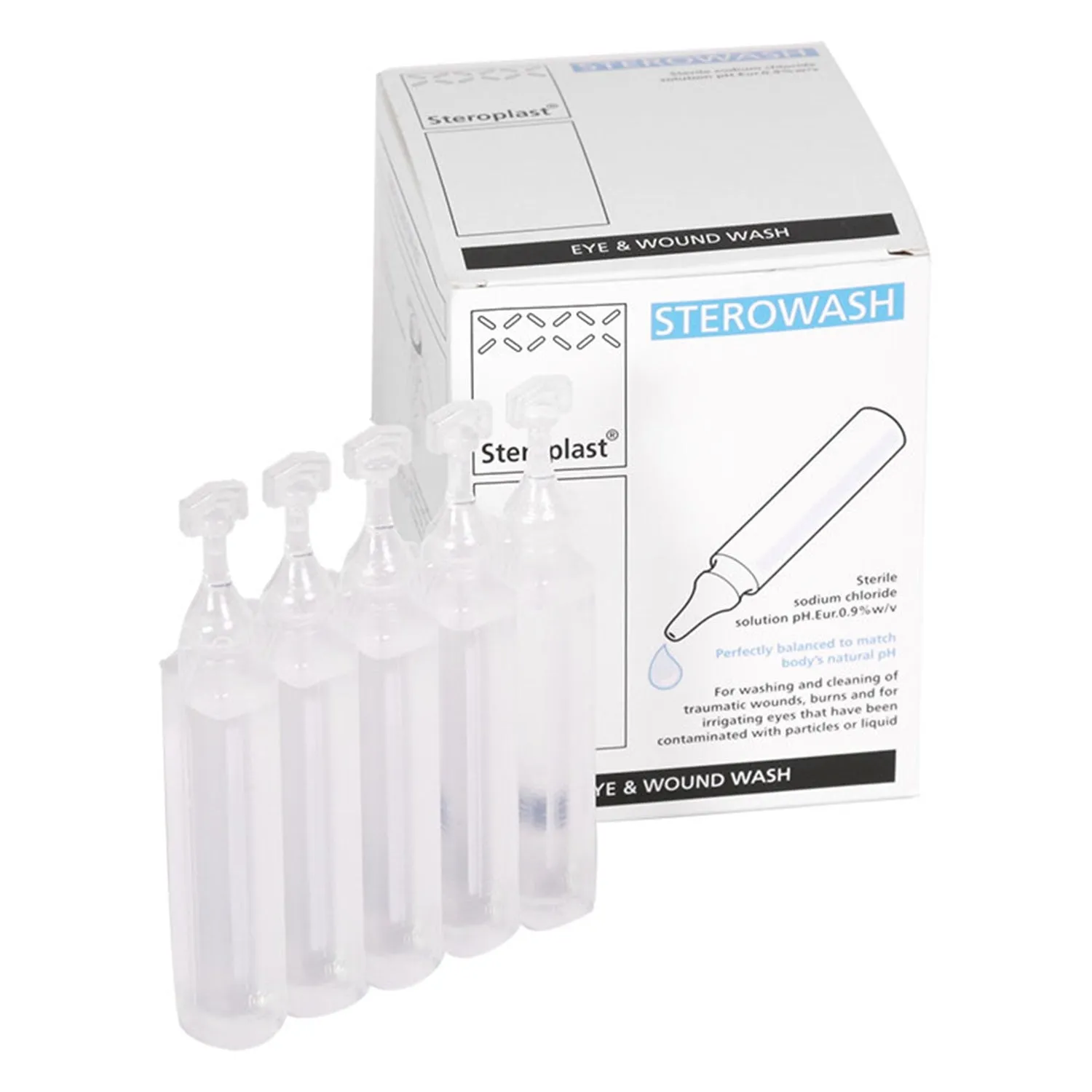 Steroplast Eye/Wound Wash Solution Pods | Sterile | 20ml | Pack of 25