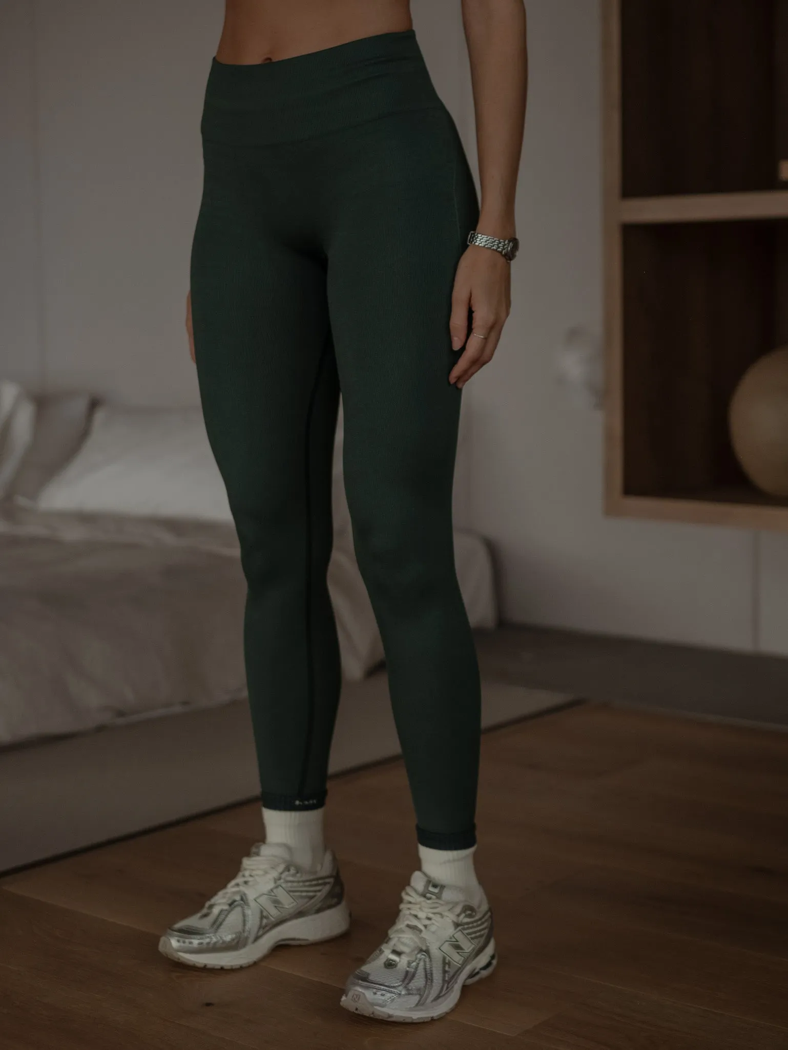 STRIPE SEAMLESS LEGGINGS - MYSTIC GREEN