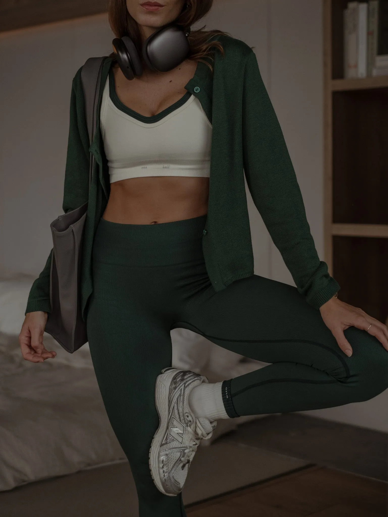 STRIPE SEAMLESS LEGGINGS - MYSTIC GREEN