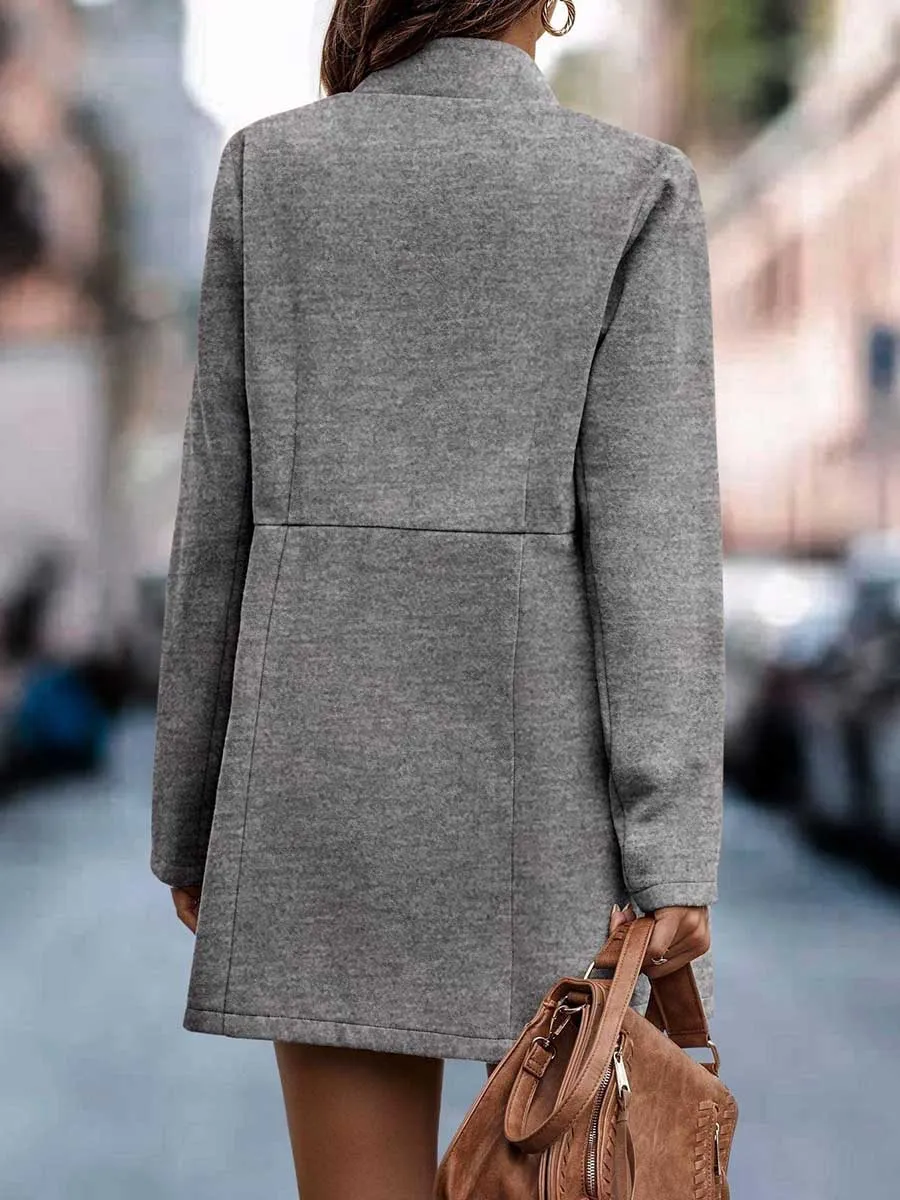 Stunncal Cotton Half Open Neck Tweed Coat