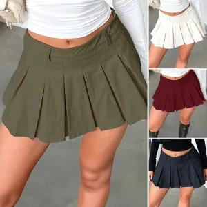 Summer Casual Streetwear Solid Color Spandex Polyester Above Knee Skirts