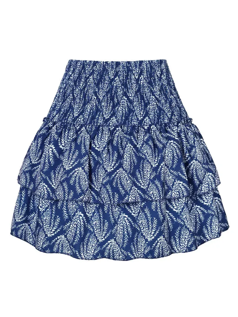 Summer Floral Pleated Ruffle Skirt | Vintage Y2K Bohemian Pink Mini Skirt
