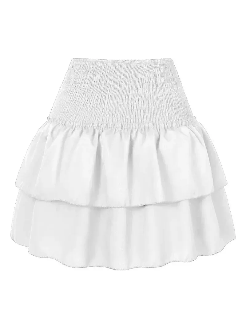 Summer Floral Pleated Ruffle Skirt | Vintage Y2K Bohemian Pink Mini Skirt