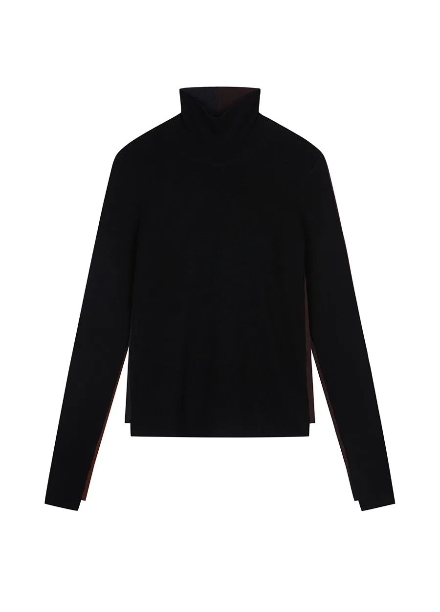 Sweater / JNBY Basolan Wool High Neck color-block Sweater