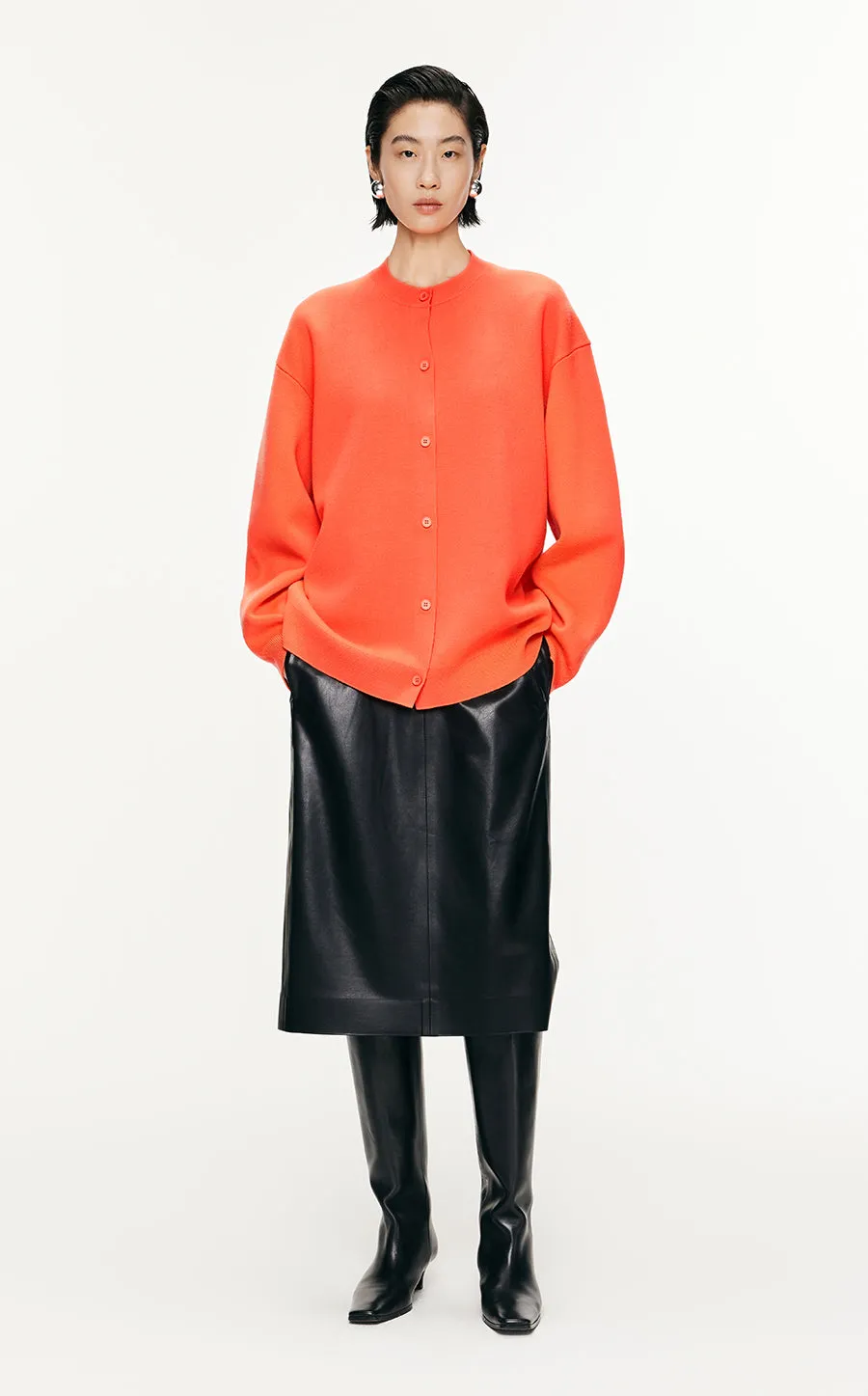 Sweater / JNBY Relaxed Wool H-shape Cardigan