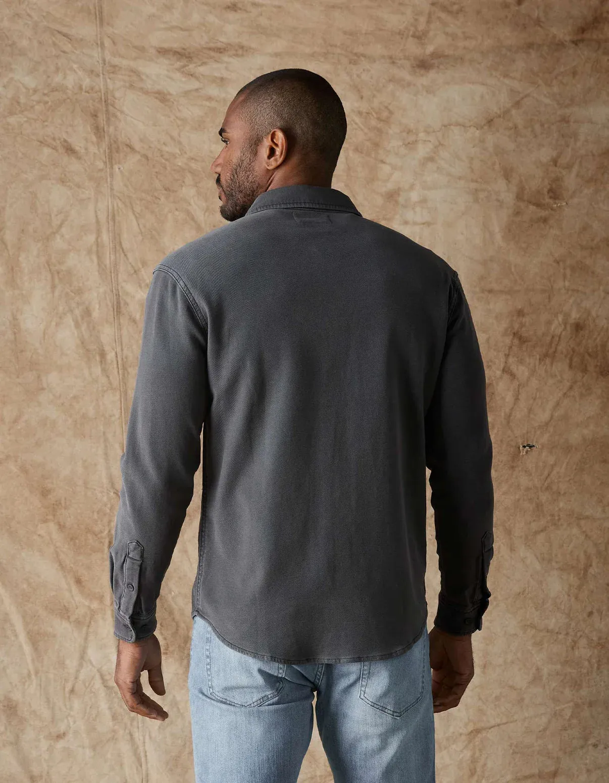 Tailored Terry Shirt Jacket - Steel