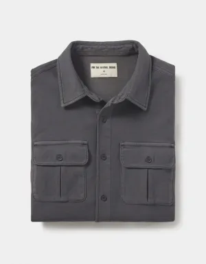 Tailored Terry Shirt Jacket - Steel