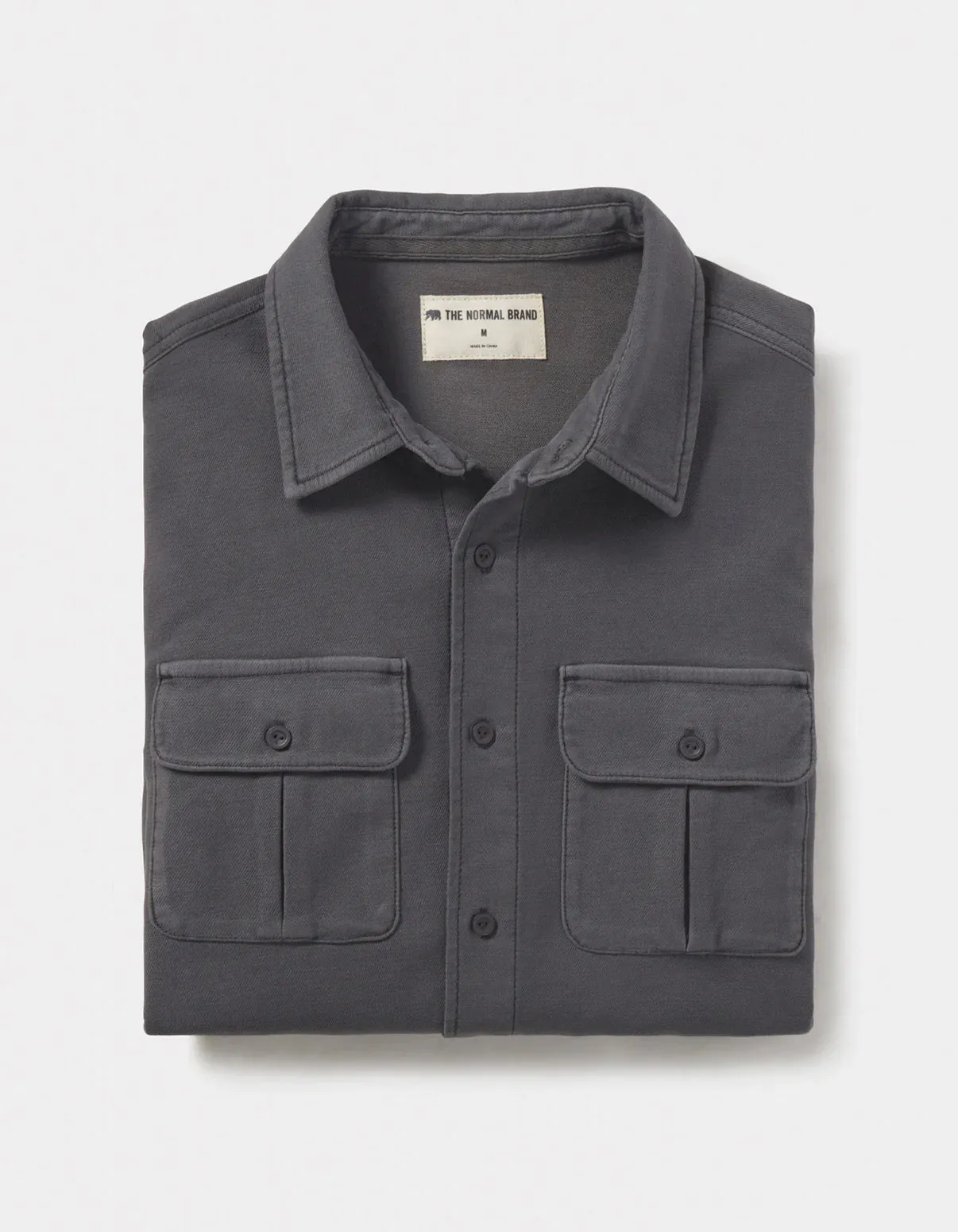 Tailored Terry Shirt Jacket - Steel