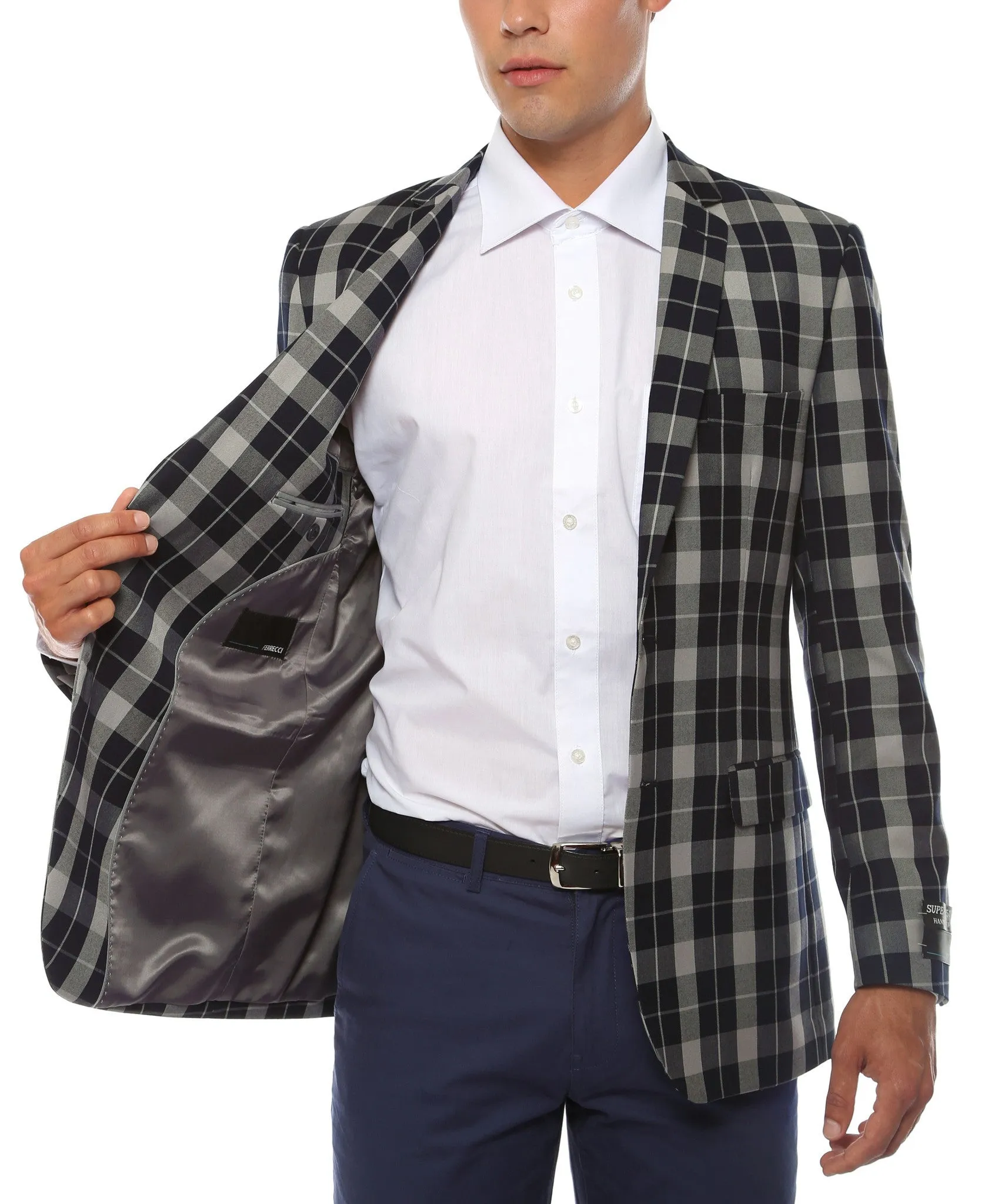The Preston Plaid Check Slim Fit Mens Blazer