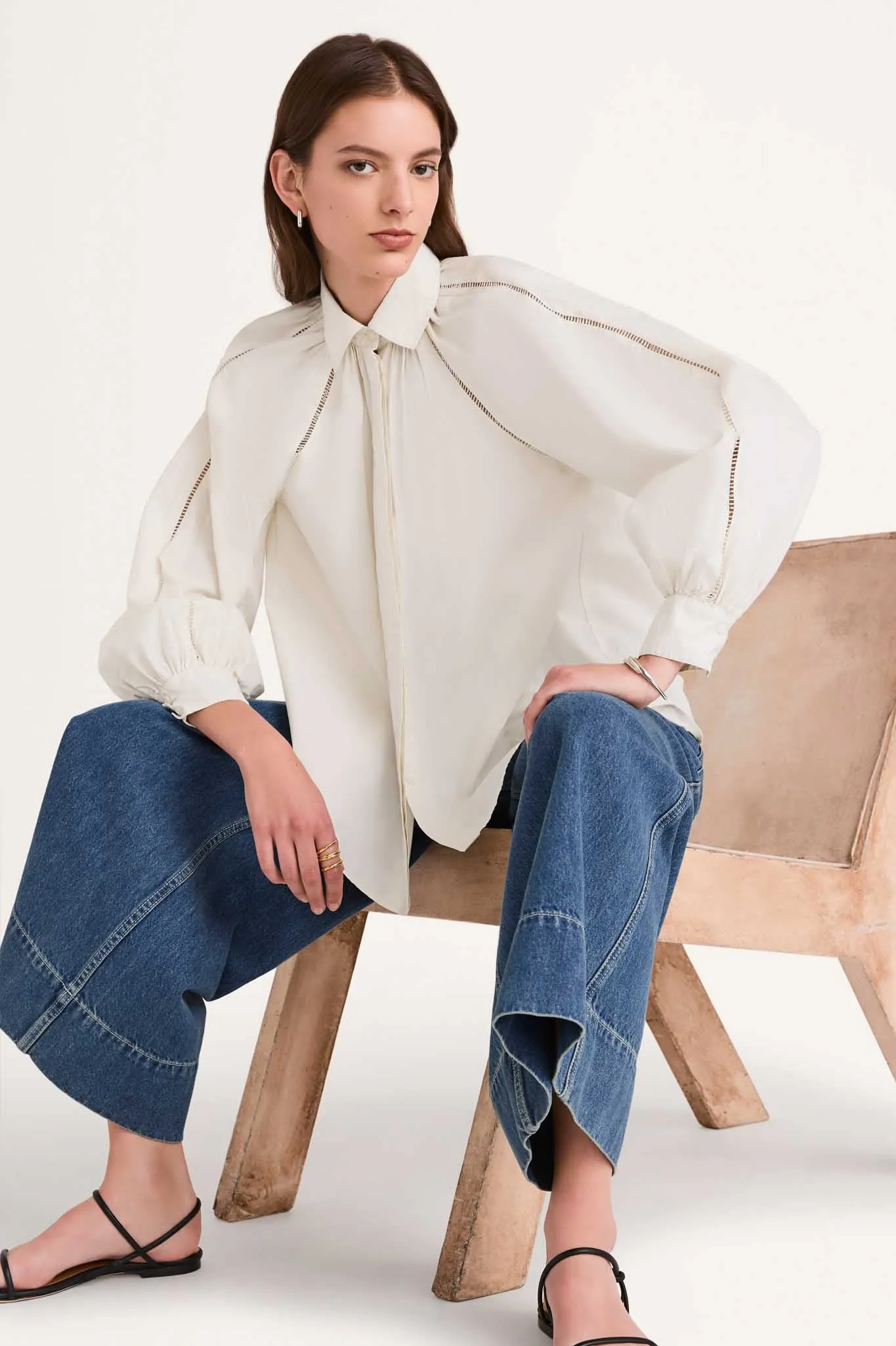 Tiana Top in Chalk