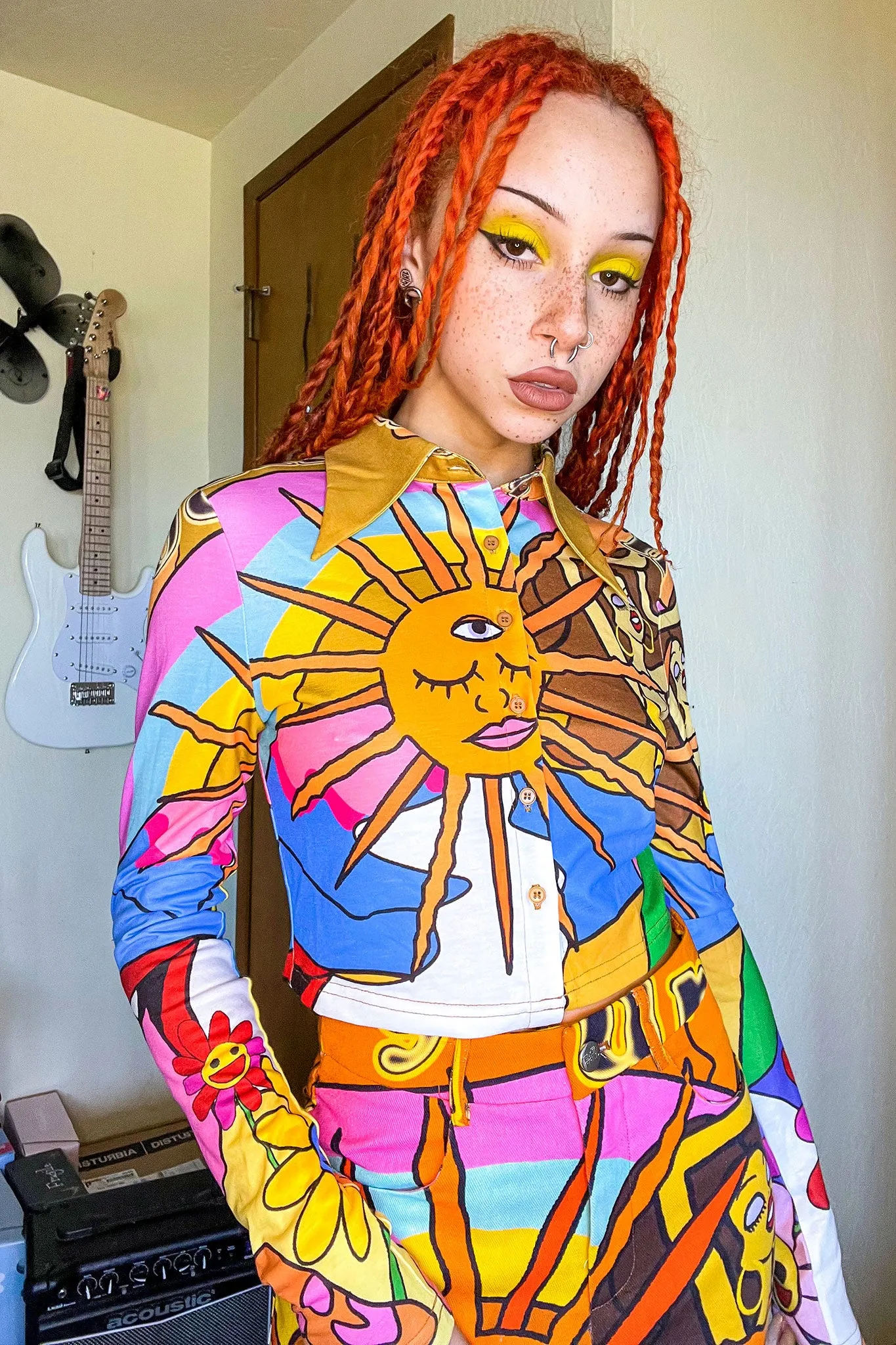 Unlock Your Mind Button Up Crop Top
