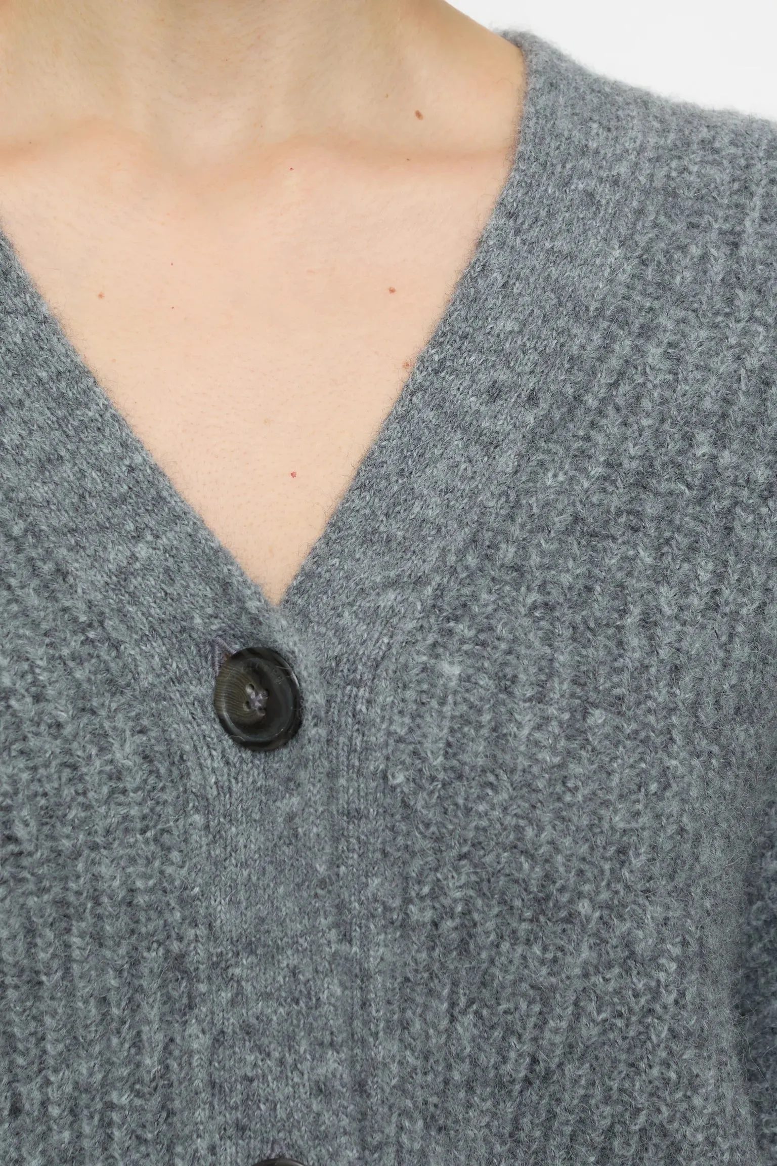 V Cardigan Heather Grey