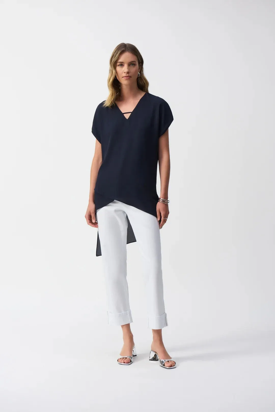 V-neck Asymmetrical Pullover Style 251151