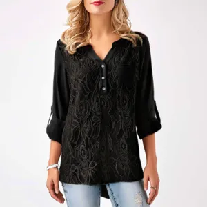 V NECK CHIFFON BLOUSE