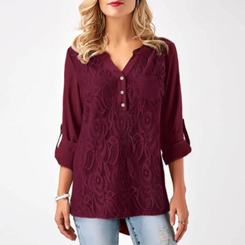 V NECK CHIFFON BLOUSE