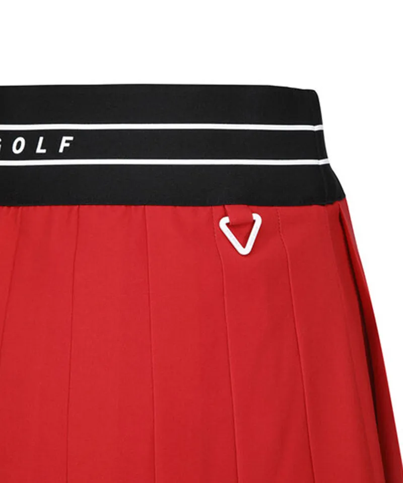 Vice Golf Atelier Women's Big Logo Pleat Skirt - Red