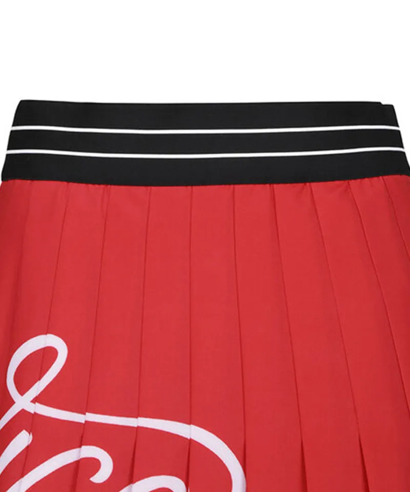 Vice Golf Atelier Women's Big Logo Pleat Skirt - Red