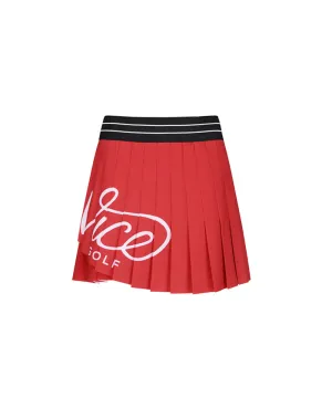 Vice Golf Atelier Women's Big Logo Pleat Skirt - Red