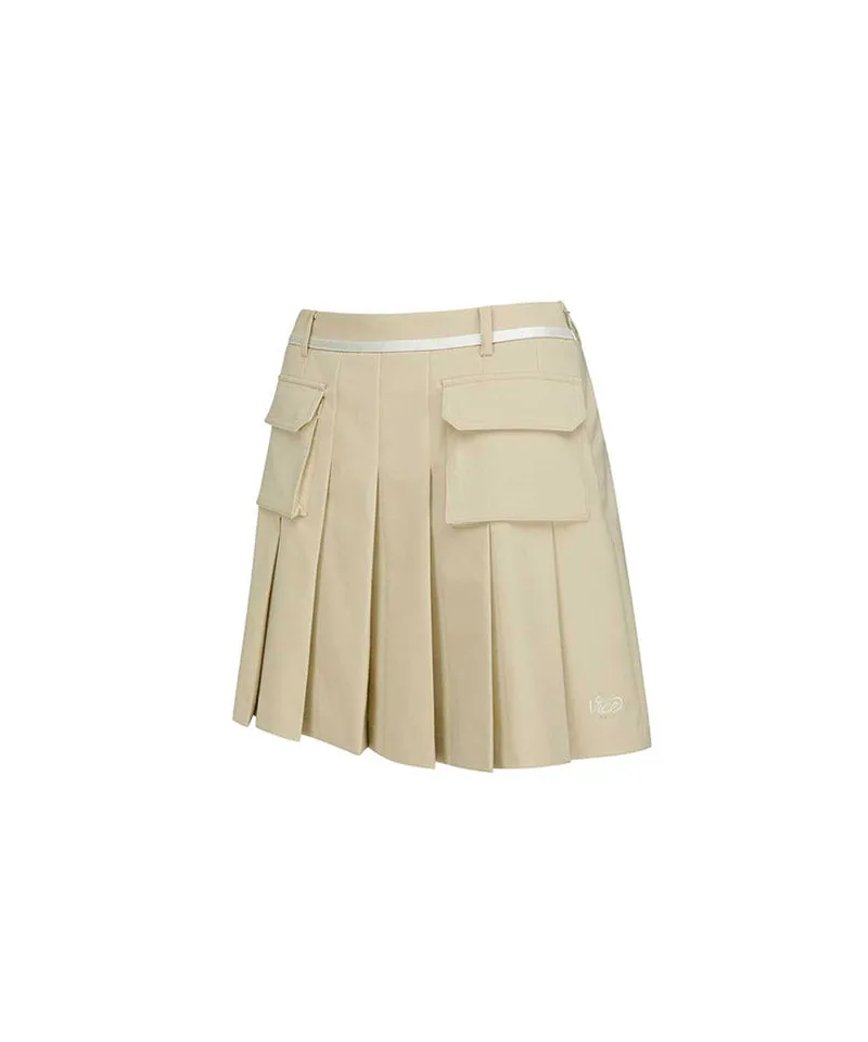 Vice Golf Atelier Women's Cargo Pocket Point Pleats Skirt - Beige