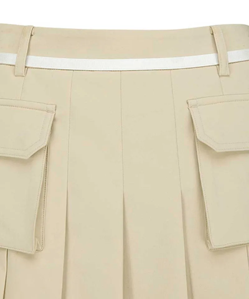 Vice Golf Atelier Women's Cargo Pocket Point Pleats Skirt - Beige