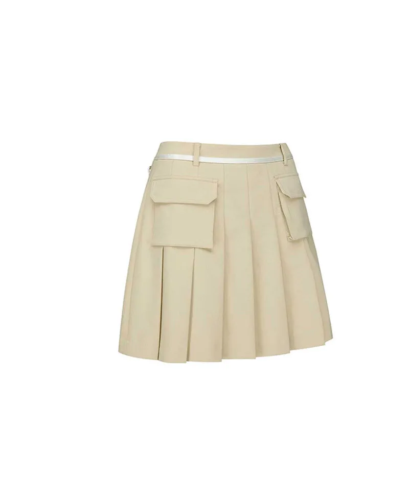 Vice Golf Atelier Women's Cargo Pocket Point Pleats Skirt - Beige