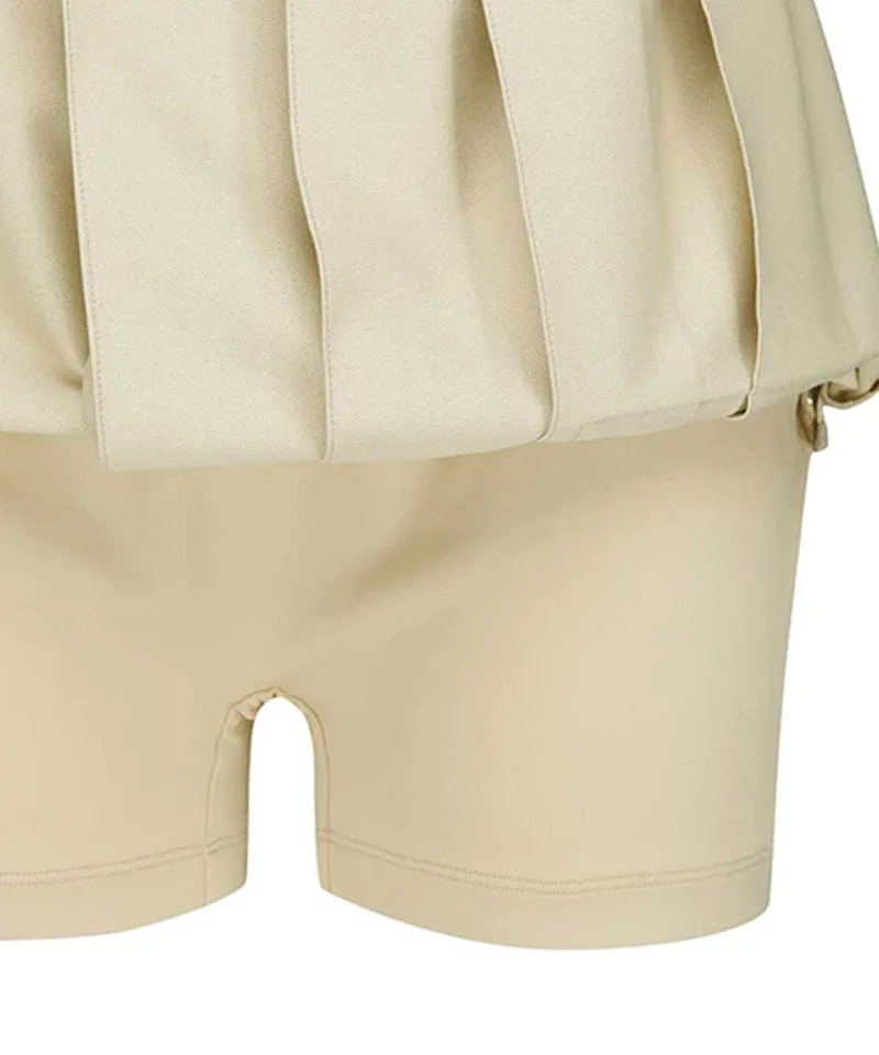 Vice Golf Atelier Women's Cargo Pocket Point Pleats Skirt - Beige