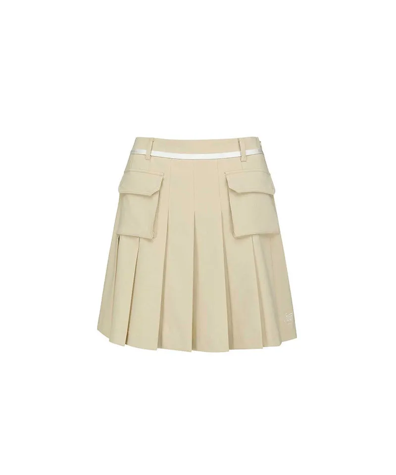 Vice Golf Atelier Women's Cargo Pocket Point Pleats Skirt - Beige