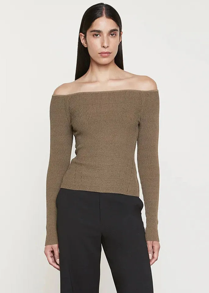 Viscose Sweater Off Shoulder Top
