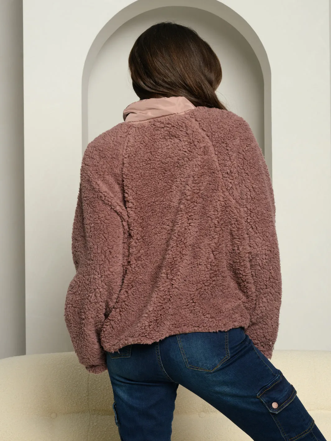 WOMEN'S HALF BUTTON DOWN KNIT SWEATER