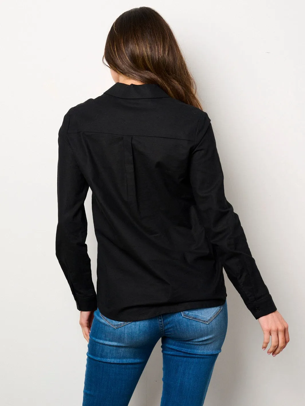 WOMEN'S LONG SLEEVE BUTTON UP BLOUSE TOP