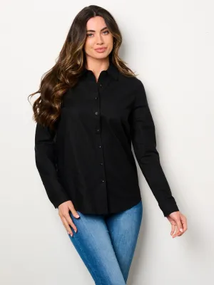 WOMEN'S LONG SLEEVE BUTTON UP BLOUSE TOP