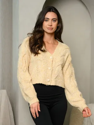 WOMEN'S LONG SLEEVE BUTTON UP SWEATER