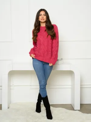 WOMEN'S LONG SLEEVE SOLID KNIT SWEATER