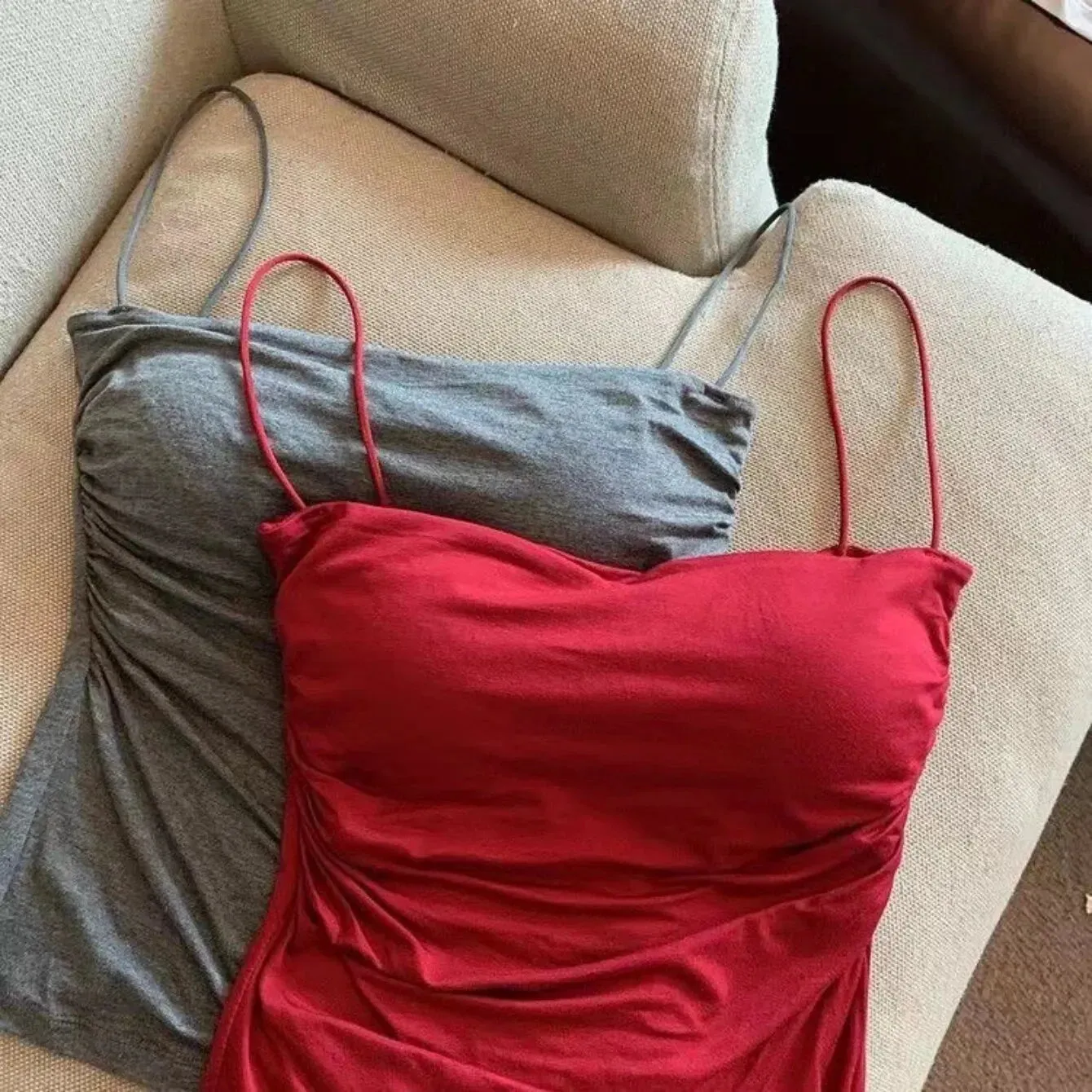 Women's Top Tank Underwear Fitted Camisole Sexy Short Top With Thin Straps