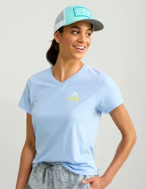Womens V-Neck Sunset Graphic Tee