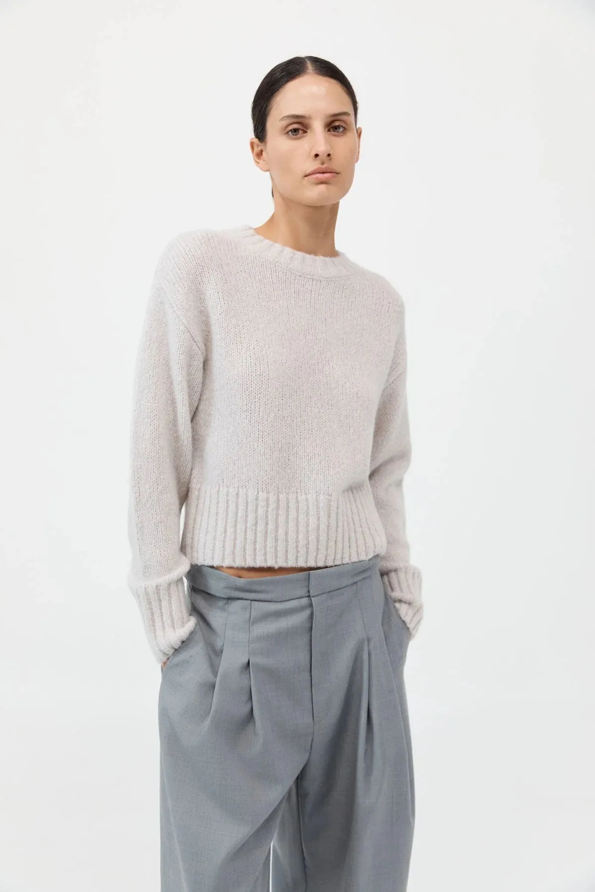 Wool Cashmere Blend Sweater - Mist -