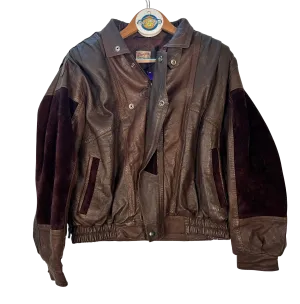 Wrangler Brown Leather Biker Jacket