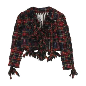 x Morphew Cheap And Chic Plaid Ruffle Wool Blazer Jacket