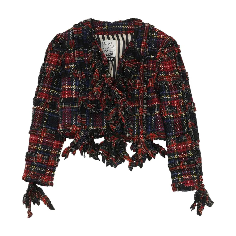 x Morphew Cheap And Chic Plaid Ruffle Wool Blazer Jacket