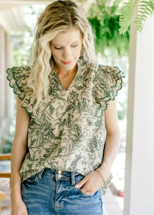 XZ Evergreen Scallop Top