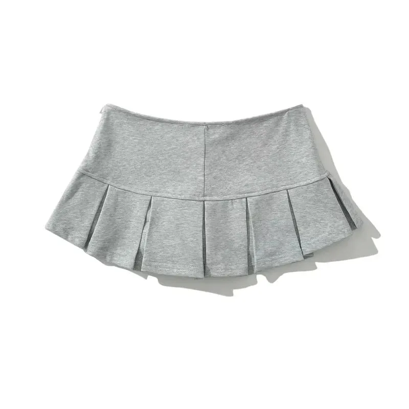 Y2K Pleated Terry Miniskirt